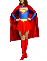 Red & Blue Superwoman Zentai Suit