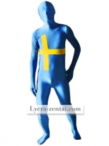 Pattern Of Sweden Flag Unisex Lycra Zentai Suit