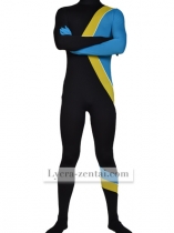 Black Yellow Blue Lycra Spandex Zentai Suit