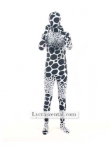 White and Black Dot Lycra Spandex Zentai Suit
