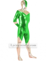 Green And Gold Shiny Metallic Zentai Suit