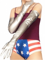 Silver Sexy PVC Gloves Silver Sexy PVC Gloves