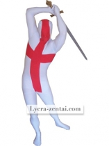 England Flag White Red Spandex Lycra zentai suit