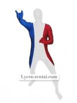 French Flag Pattern Spandex Zentai Suit
