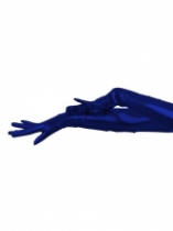 Shiny Metallic Blue Shoulder Length Gloves Shiny Metallic Blue Shoulder Length Gloves
