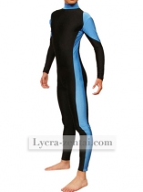 Stripes Blue and Black Zentai Suit Stripes Blue and Black Zentai Suit