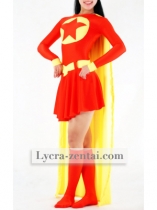 Red & Yellow Heroine Spandex Zentai Suit