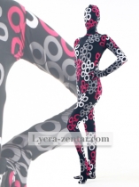 Circles Print Black Fullbody Zentai Suit