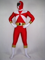 Red Spandex Ranger Superhero Costume