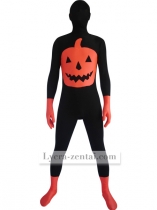 Black and Orange Pumpkin Lycra Hallween Zentai Suit