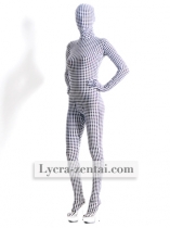 Black Dots White Fullbody Zentai Suit
