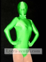 Green and Flesh Color Fullbody Lycra Zentai Suit