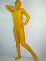 Yellow Lycra Spandex Unisex Zentai Suit