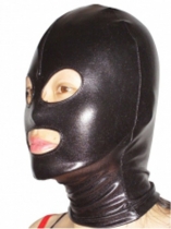 Black Open Eye And Mouth Shiny Metallic Hood Black Open Eye And Mouth Shiny Metallic Hood