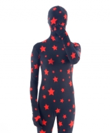 Red Stars Black Fullbody Zentai Suit Red Stars Black Fullbody Zentai Suit