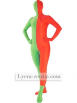 Green Red Lycra Spandex Zentai Suit
