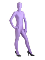 Unicolor Purple lycra Spandex Unisex Zentai Suit