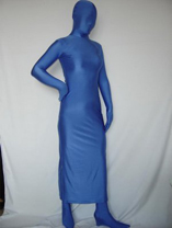 Blue Unicolor Unisexy Lycra Spandex Zentai Suit