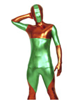 Green and Brown Shiny Metallic Zentai Suit