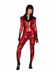 Red and Black Shiny Metallic Zentai Suit