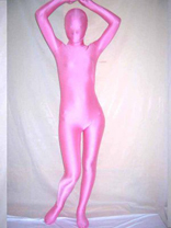 Pink Unicolor Lycra Spandex Unisexy Fullbody Zentai Suit