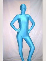 Blue Unicolor Lycra Spandex Zentai Suit