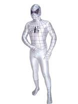 Sliver White Spiderman Lycra Superhero Zentai