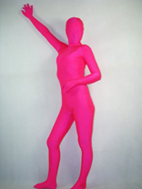 Unicolor Red Fuchsia Unisex Lycra Zentai Suit