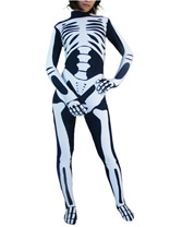 No Head Skeleton Spandex Unisex Zentai Suit