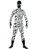 Black and White Unisex Lycra Spandex Zentai Suit