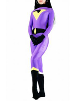 Purple with Black Lycra Spandex Unisex Zentai Suit