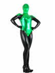 Green and Black Shiny Metallic Unisex Zentai Suit