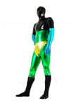 Green and Black Shiny Metallic Unisex Zentai Suit