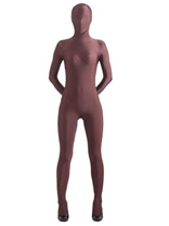 Brown Unicolor lycra Unisex Zentai Suit