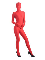 Red Unicolor lycra full body Zentai Suit