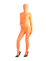 Orange Spandex Unisex Unicolor Zentai Suit
