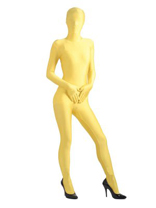 Yellow Unicolor Lycra spandex Full body Zentai Suit