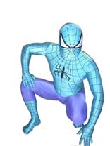Blue And Purple Spiderman Lycra Spandex Superhero Costume