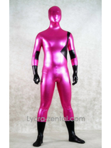 Super-héros Costume Rose Brillant Métallique