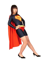Superwoman Spandex Zentai Suit With Red Cape