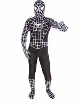 New White Black Spandex Lycra Spider Man Zentai Suit