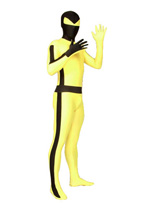 Yellow and Black Lycra Spandex Superhero Zentai Suit